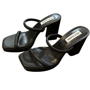 Steve Madden Lilah Black Block Heels